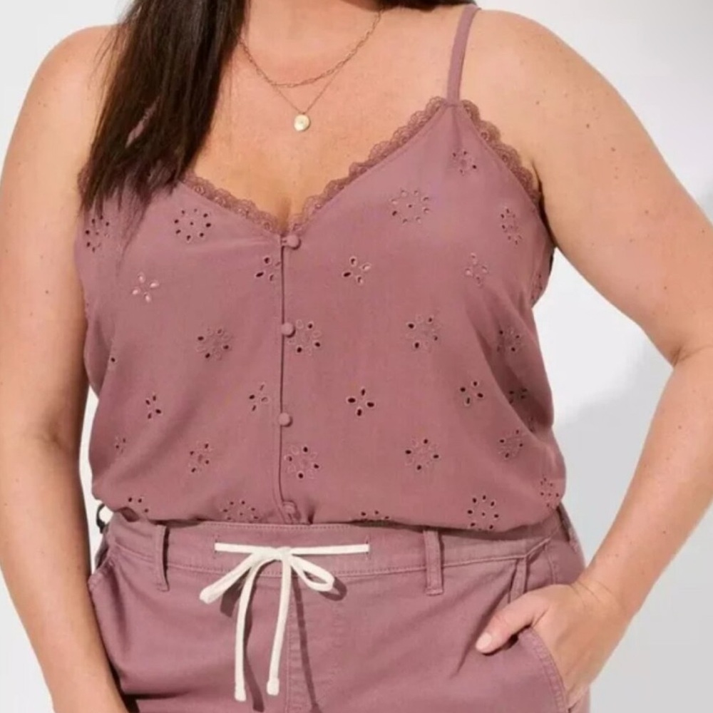 Torrid Dusty Rose Eyelet Camisole